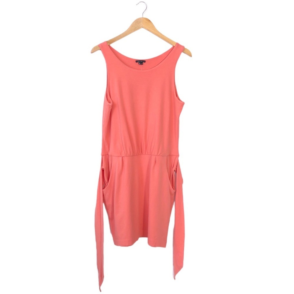 Theory Women’s Coral Peach Tie Waist Romper L